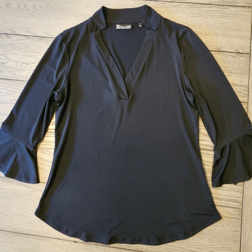 NY&CO 3/4 Sleeve Blouse with Notched Collar